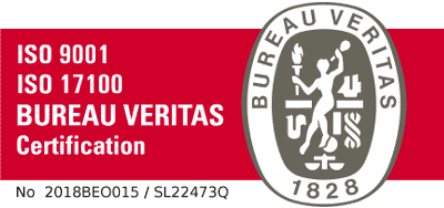 Quality translation services - Bureau Veritas certification sign for ISO17100 and ISO9001
